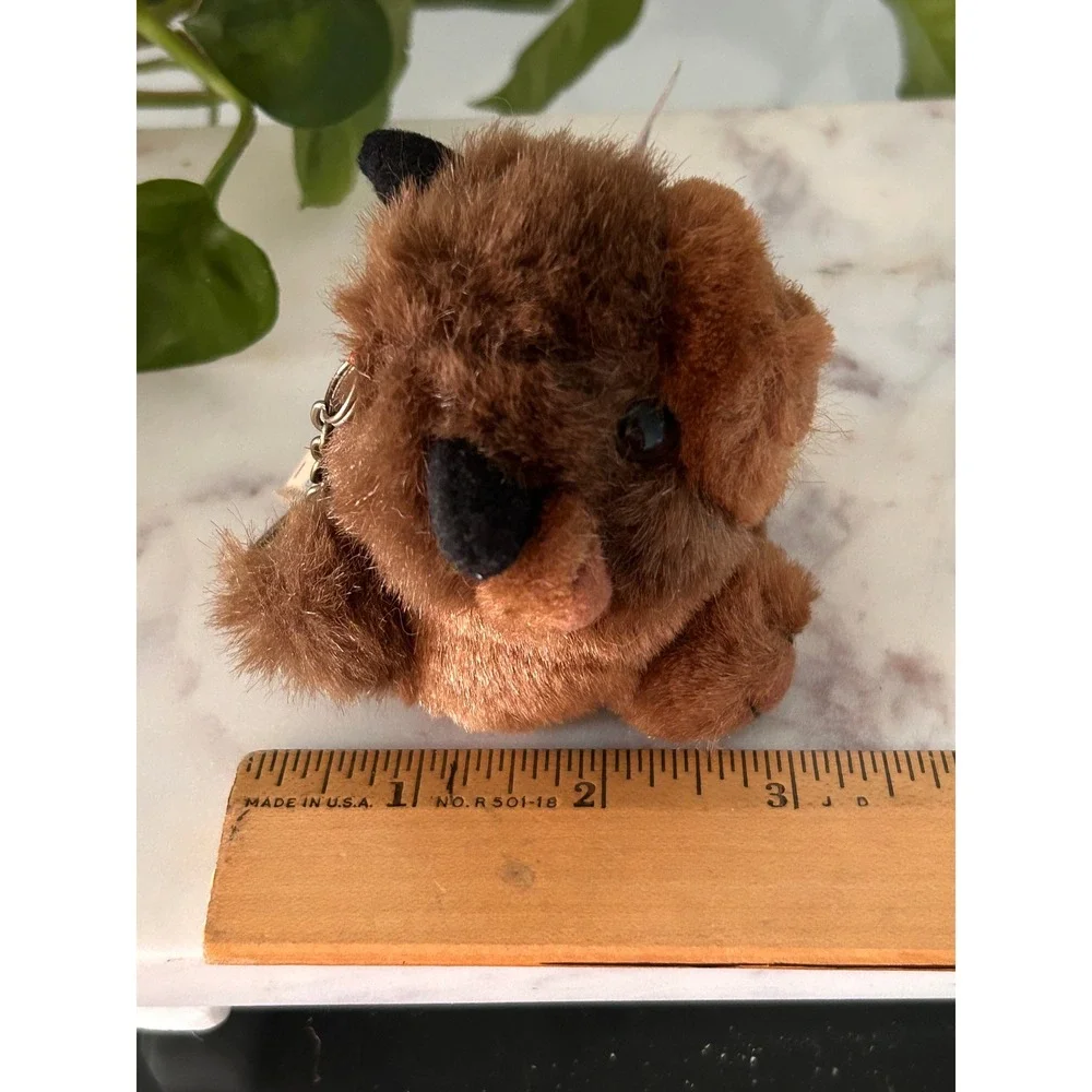 Vintage 1997 Puffkins Biff Buffalo Plush Keychain Swibco Brown Bison 6628-K